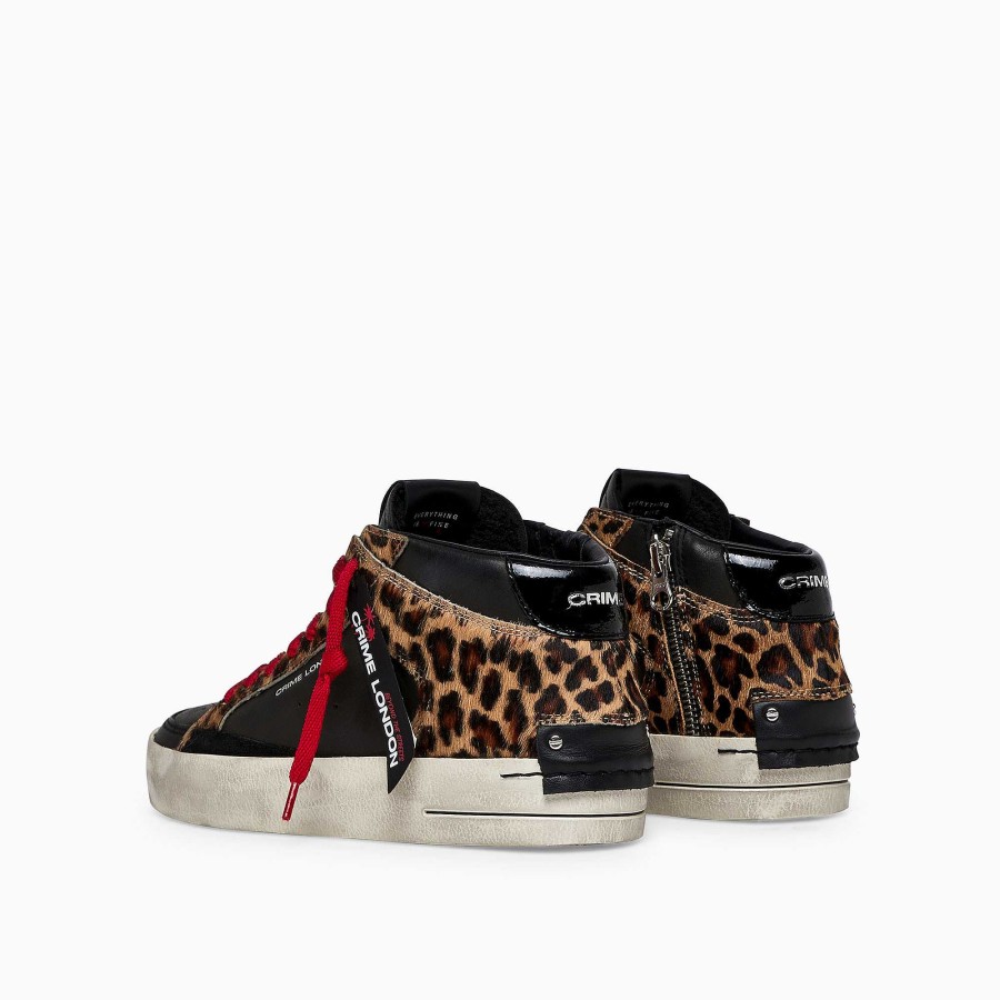 Donna Crime London | Sk8 Deluxe Mid Nero-Safari